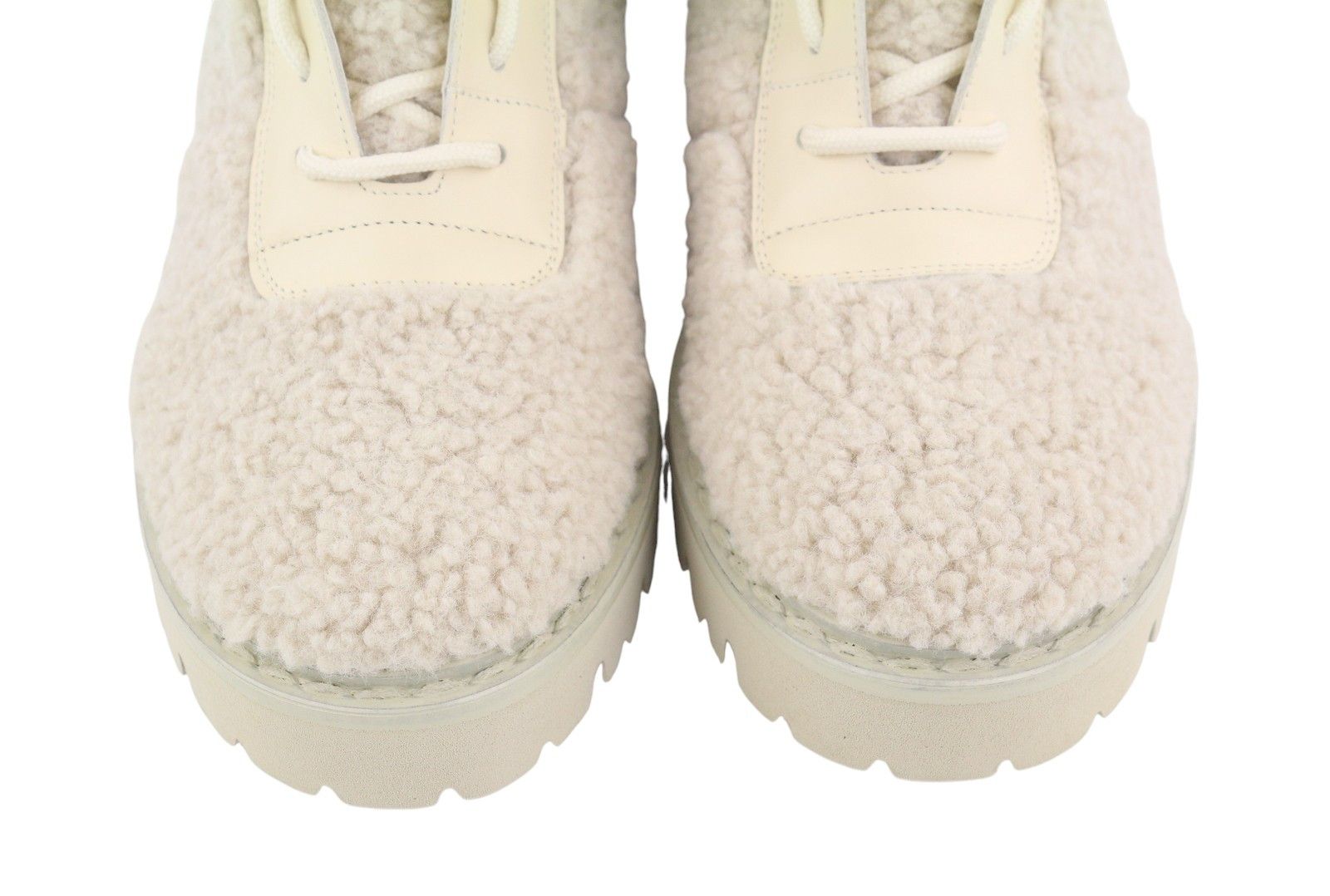 Bally NINNI EU38 Ivory Shearling Laced Mid Top Boots 88405 Size US 7 / IT 37 - 5 Thumbnail