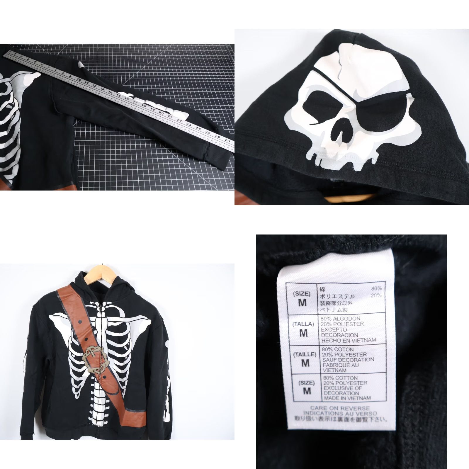 Disney Disney Parks Authentic Pirates Caribbean Skeleton Hoodie Adult Medium Black Zip Sweatshirt Size US M / EU 48-50 / 2 - 8 Thumbnail
