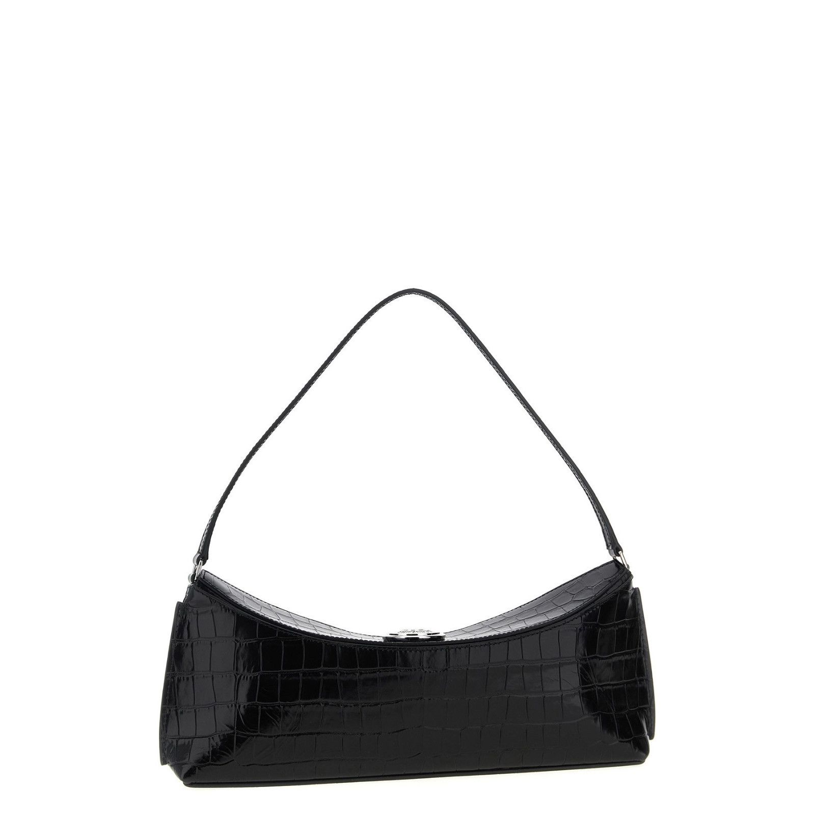 Jacquemus JACQUEMUS The Pochette Oval Black Embossed Leather Shoulder Size ONE SIZE - 2 Thumbnail