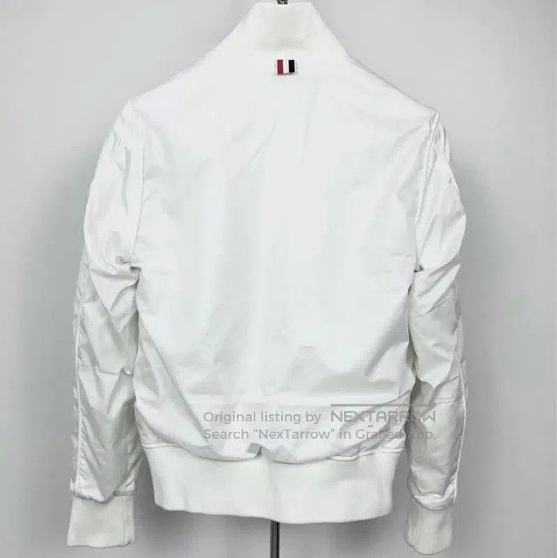 Thom Browne Thom Browne White Cotton Bomber Jacket . Size US S / EU 44-46 / 1 - 2 Thumbnail