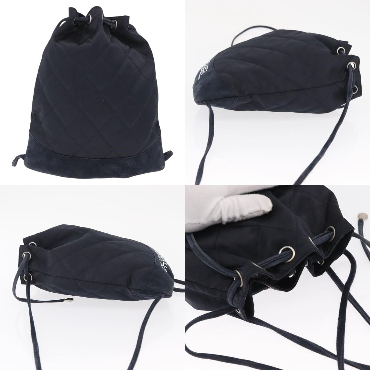 Chanel Chanel Matelasse Backpack Satin Navy CC Size ONE SIZE - 3 Thumbnail