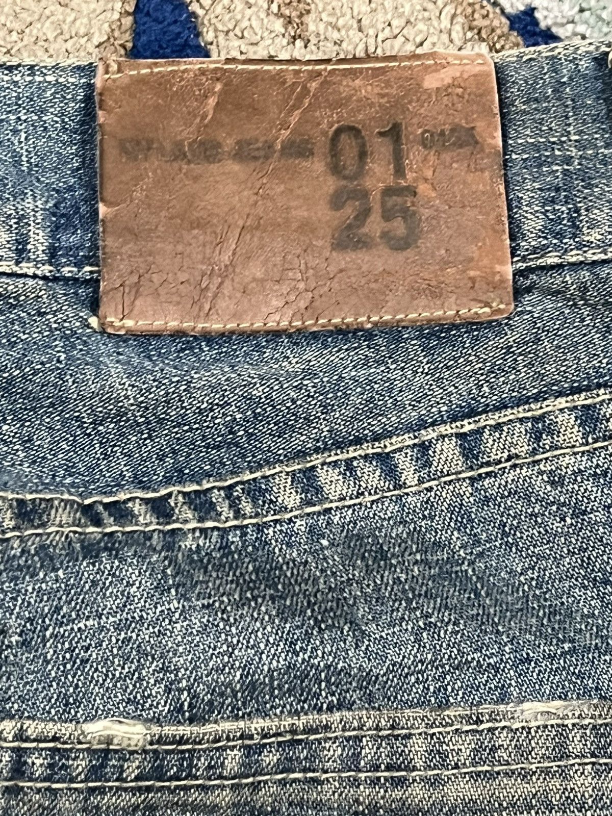 If Six Was Nine Vintage Japanese Nylaus 0125 Mudwash Patchwork Denim Size US 31 - 13 Thumbnail