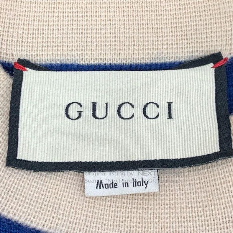 Gucci Gucci Dark blue logo embroidered wool round neck sleeveles Size S / US 4 / IT 40 - 5 Thumbnail