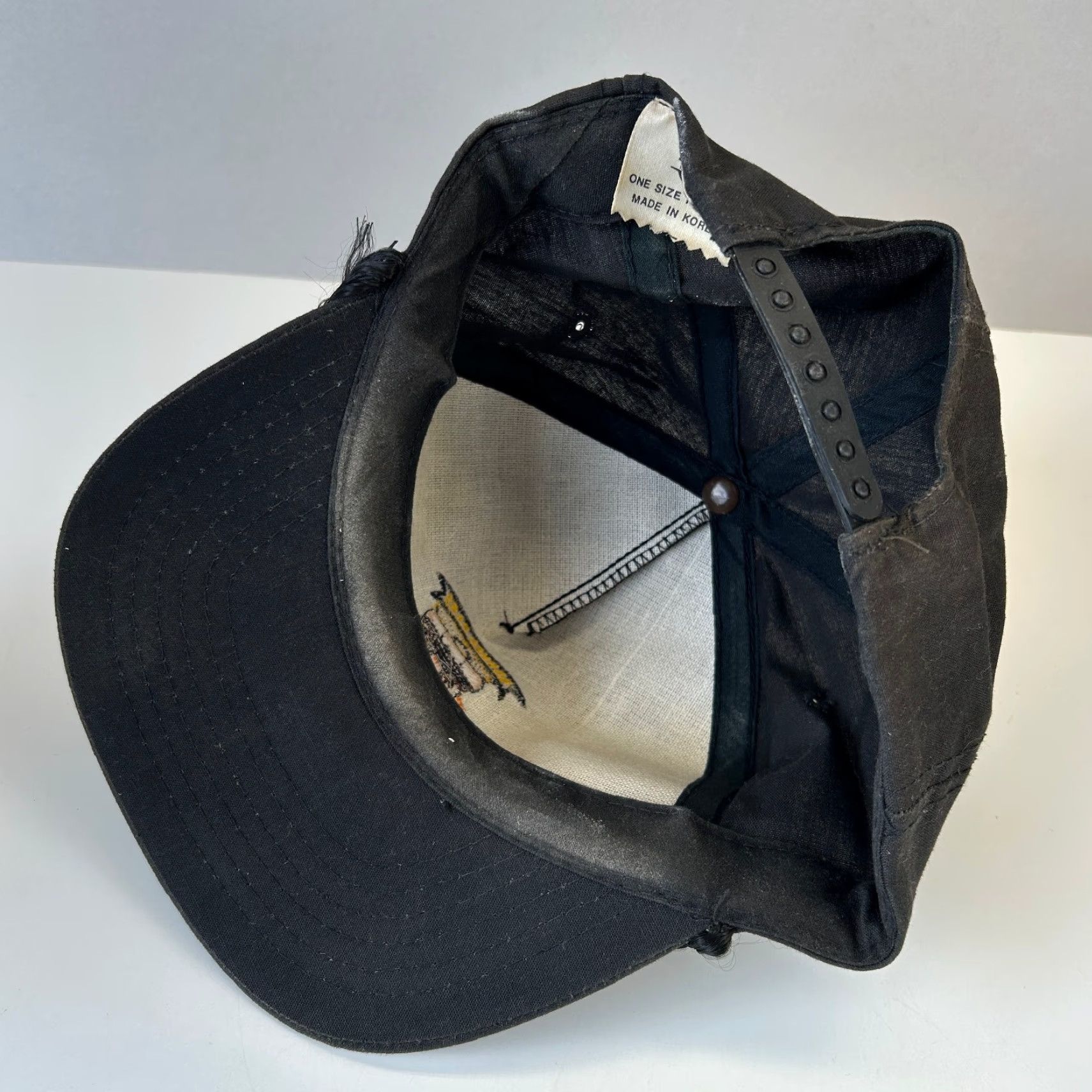 Rails VINTAGE Youngan Donner Pass Thousand Trails Snapback Hat Cowboy Western Trucker Hat Casual Men's One Size Black Cotton Adjustable USA 80s 90s Vintage Size ONE SIZE - 6 Thumbnail