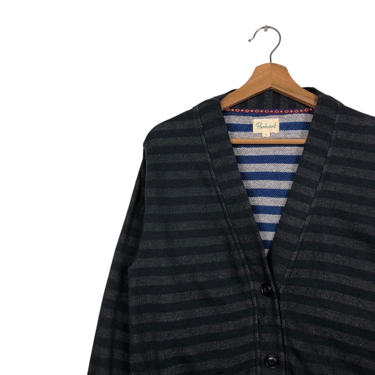 Japanese Brand 📌Vintage Cardigan Jacket Panhard Striped Blanket Size US L / EU 52-54 / 3 - 8 Thumbnail