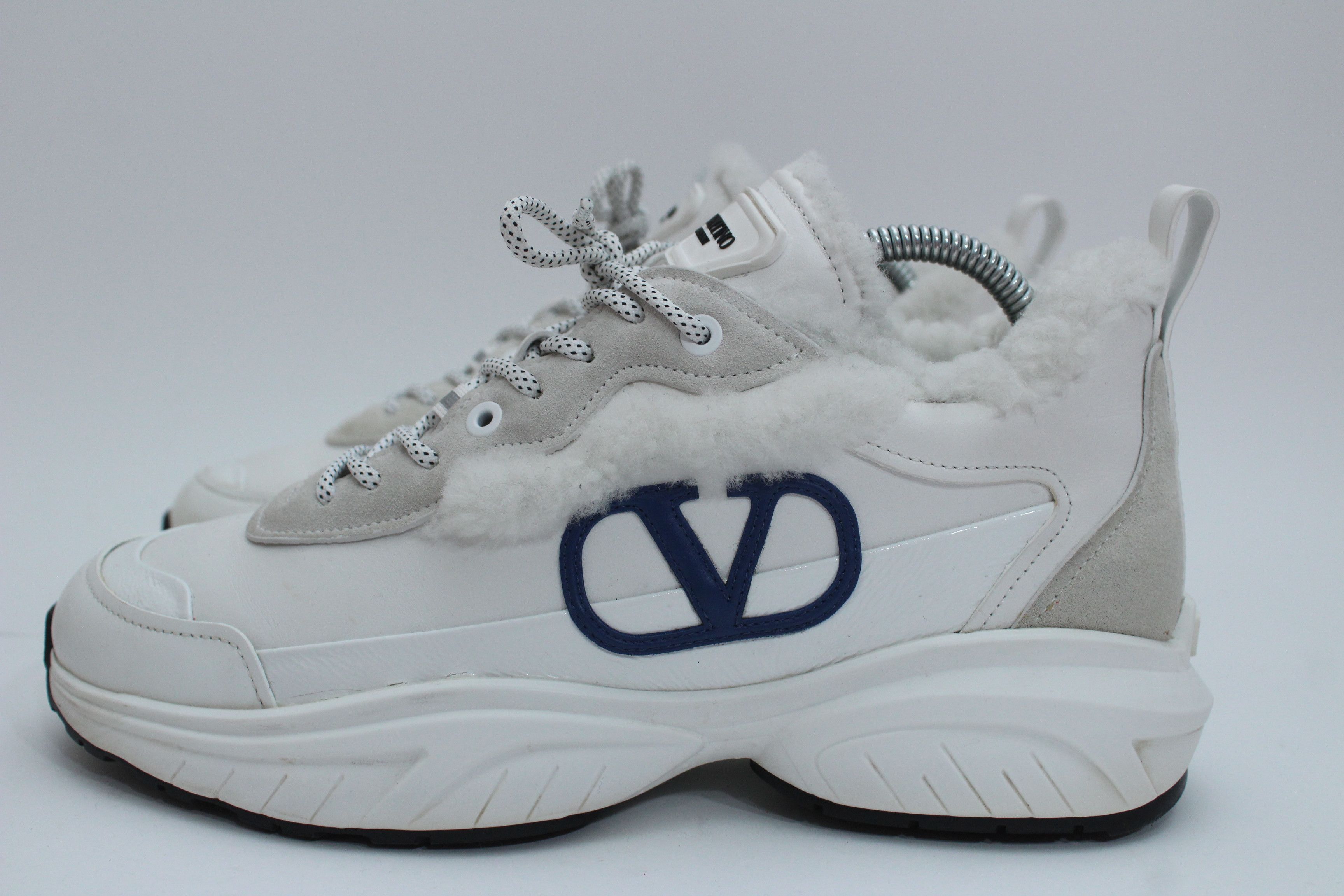 Valentino Valentino Shegoes Shearling VLogo Sneakers White 40.5 Size US 10.5 / IT 40.5 - 3 Thumbnail