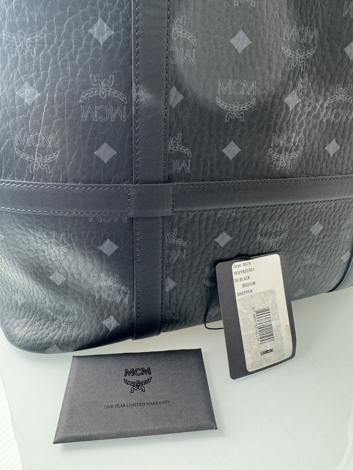 MCM MCM Black & Gray Monogram Logo Tote Bag (aren tote visetos) Size ONE SIZE - 14 Thumbnail
