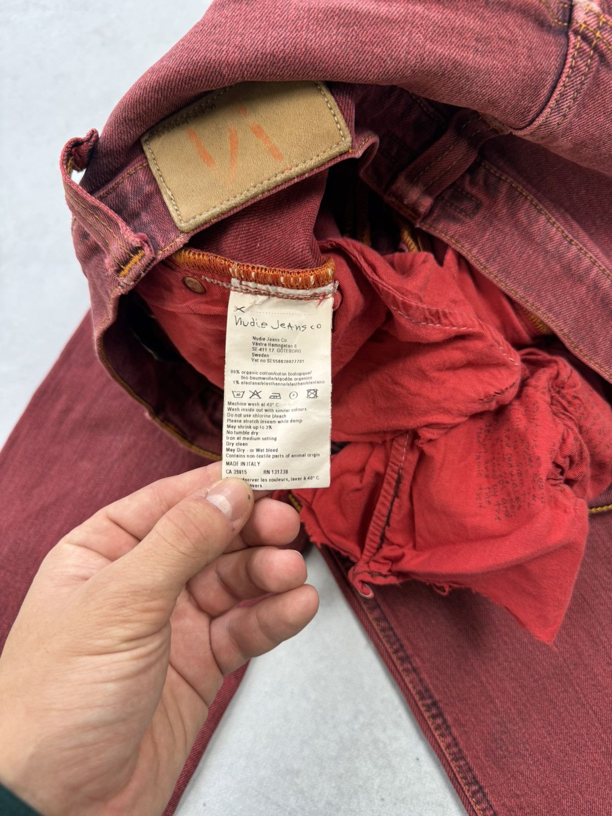 Nudie Jeans Vintage Nudie Jeans Thin Finn Burgundi Skini Jeans Size US 32 / EU 48 - 11 Thumbnail