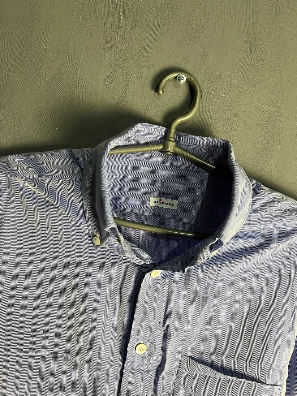 Kiton Vintage Y2k Kiton Shirt Button Up Designer Striped Size US XL / EU 56 / 4 - 2 Thumbnail