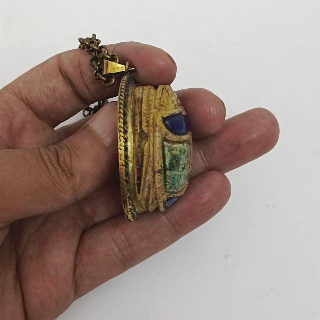Handmade Antique Egyptian Scarab Pendant, Handmade Antique Style Size ONE SIZE - 3 Thumbnail