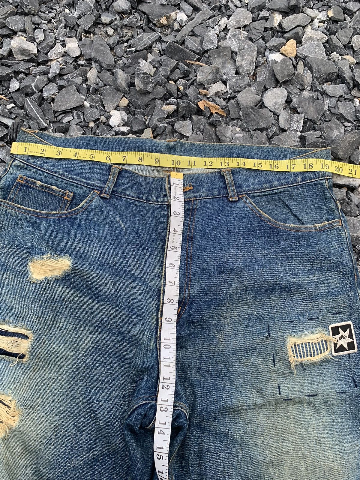 Kapital RARE💥BRAITONE SELVEDGE JAPANESE DISTRESSED DENIM Size US 39 - 24 Thumbnail
