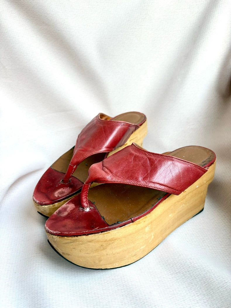 Vivienne Westwood Vivienne Westwood Middle-aged red wooden clogs and rocking Size US 7.5 / IT 37.5 - 1 Thumbnail