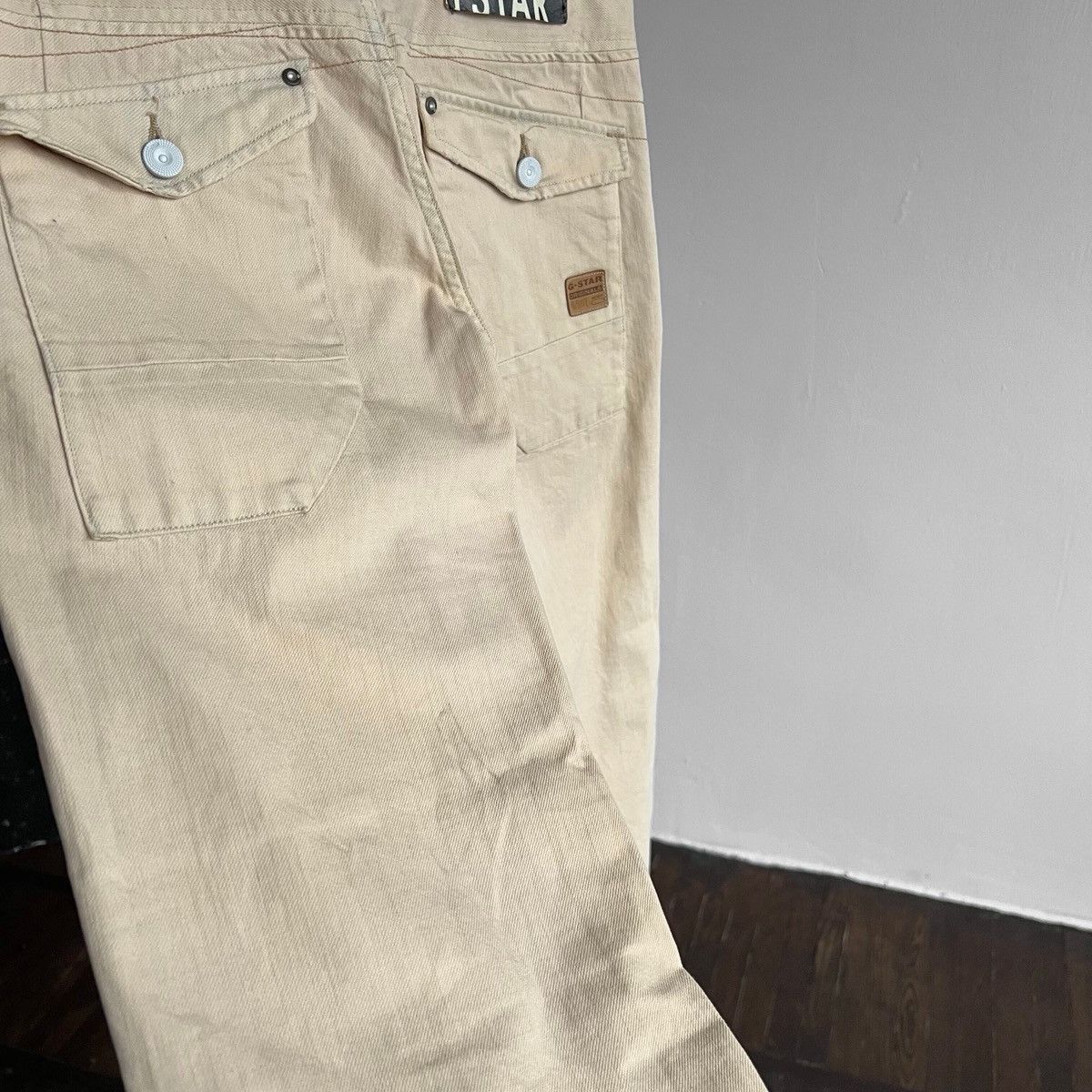 G-Star G-Star Raw Womens Beige Lock Loose Ice Twill Denim Jeans Y2K Size 27" / US 4 / IT 40 - 10 Thumbnail