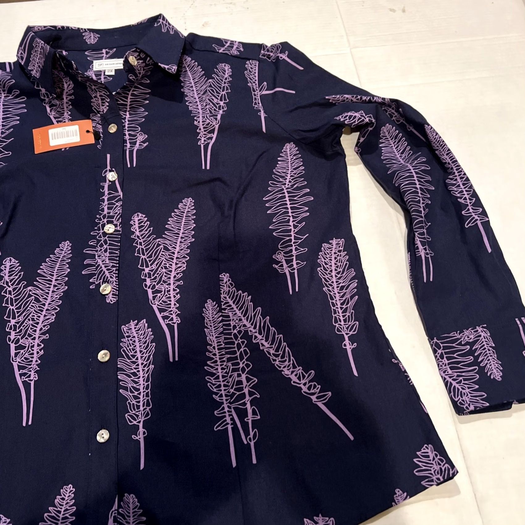 ALOHAS VINTAGE Women’s Sig Zane Designs Hawaiian Aloha Hibiscus Shirt 2XL New w 50 Retail Tag Size XXL / US 16-18 / IT 52-54 - 3 Thumbnail