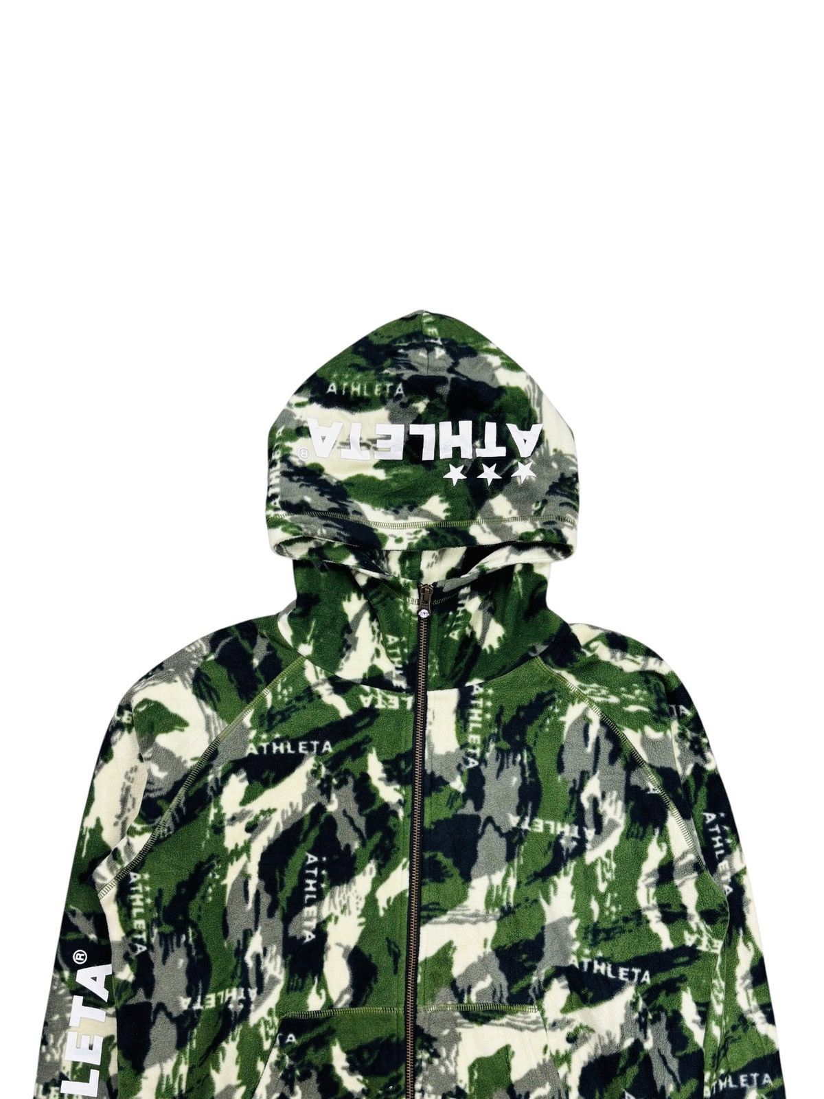 Le Grande Bleu (L.G.B.) 2000s Athleta Japan - LSD Camo Fleece Zip Hoodie Size US M / EU 48-50 / 2 - 4 Thumbnail