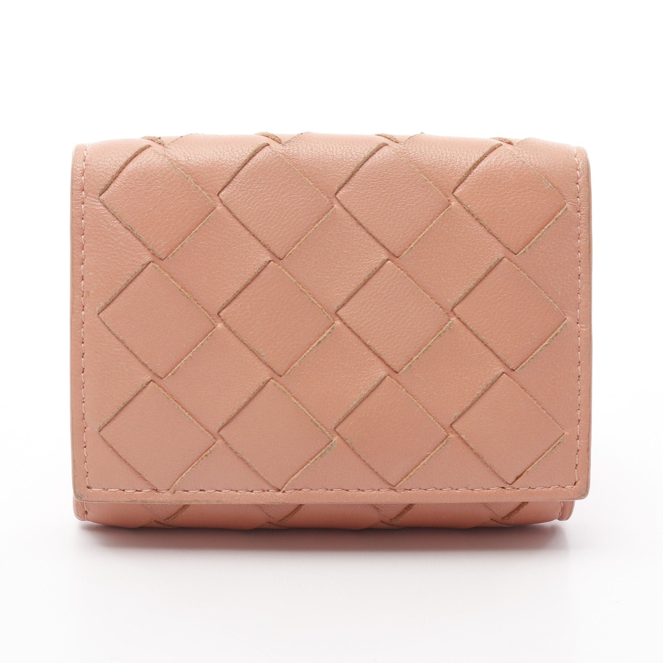 Bottega Veneta Bottega Veneta Intrecciato Trifold Wallet Leather Coral Orange Size ONE SIZE - 1 Thumbnail