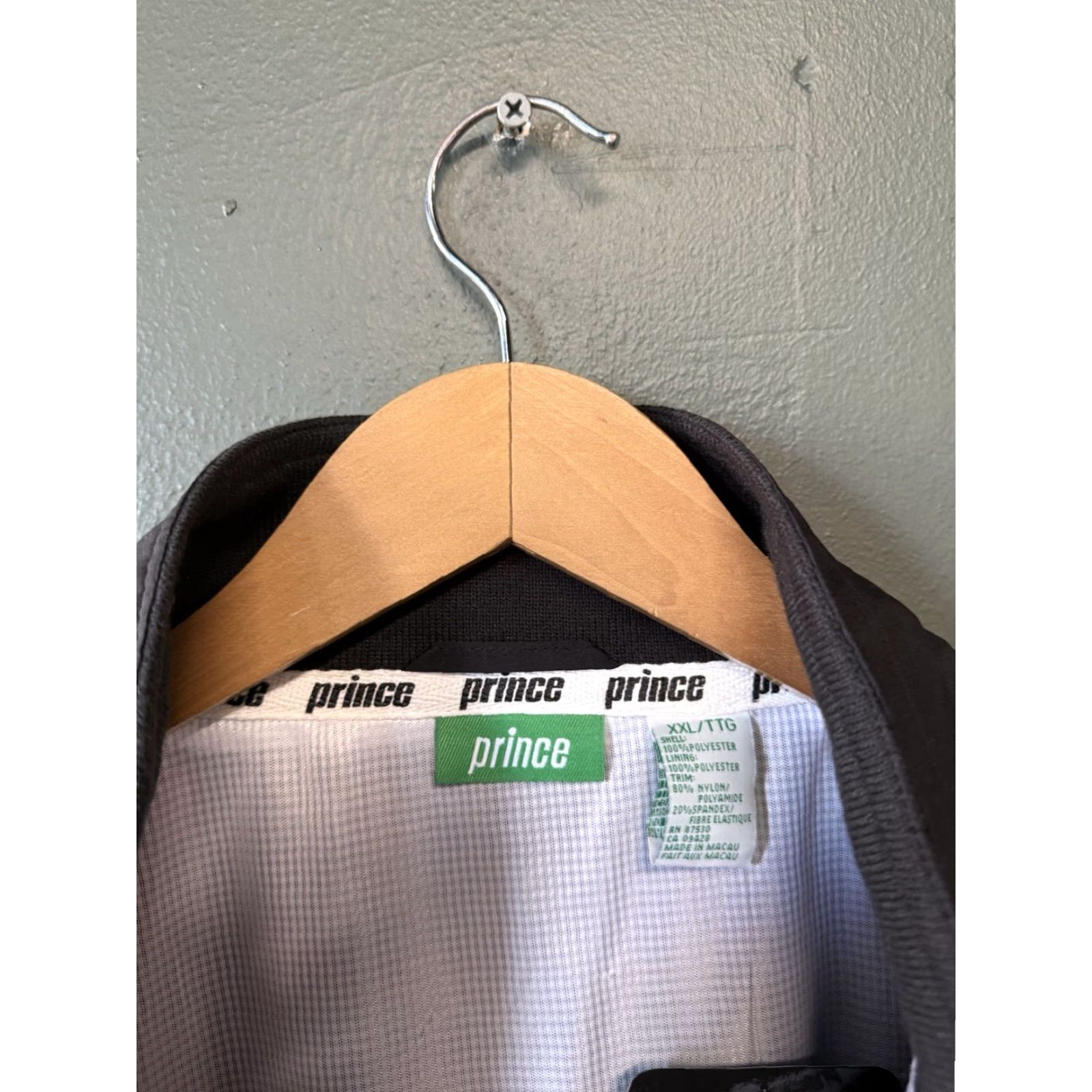 Prince Prince Mens Black Tennis Full Zip Windbreaker Jacket 2XL NWT Size US XXL / EU 58 / 5 - 3 Thumbnail