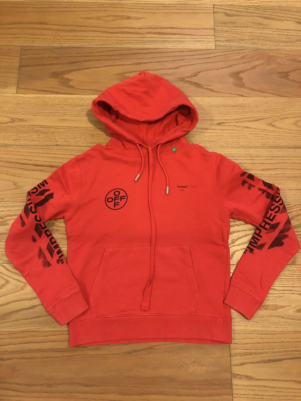 Off-White Off-White 19SS Diag Stencil Logo Hoodie Pullover Red/Black Size US S / EU 44-46 / 1 - 5 Thumbnail