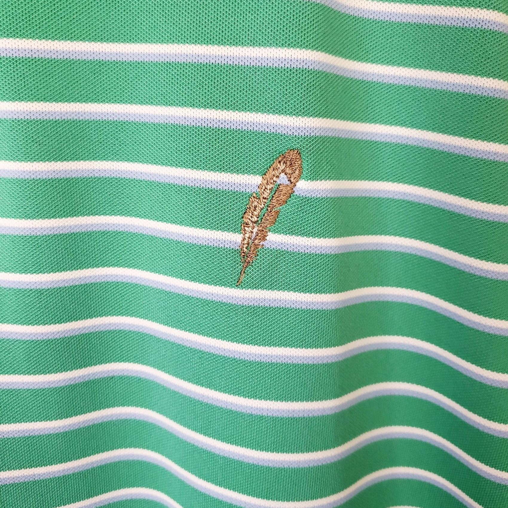 Peter Millar Peter Millar Summer Comfort Polo Shirt Mens Sz M Green w White Blue Stripes SS Size US M / EU 48-50 / 2 - 4 Thumbnail