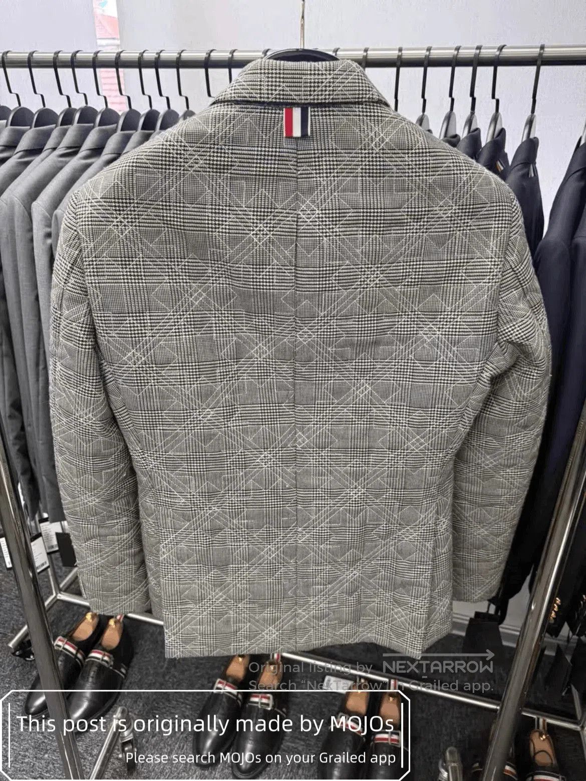 Thom Browne Sz 0 Thom Browne Gray Plaid Cotton Filled Blazer. Size US XS / EU 42 / 0 - 2 Thumbnail