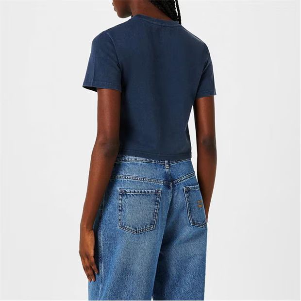 Missoni o1g2r1mq1124 Sport Logo Crop T Shirt in Dark Blue Size M / US 6-8 / IT 42-44 - 5 Thumbnail