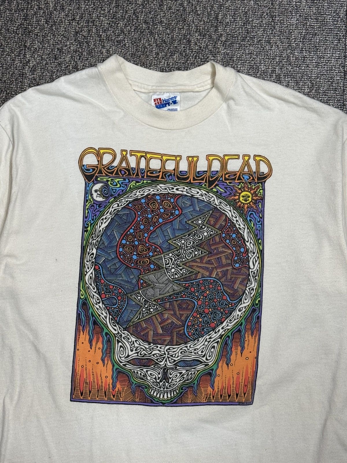 Grateful Dead × Hanes 94s Haines Great Full Dead Factal Skull Short Sleeve Size US L / EU 52-54 / 3 - 3 Thumbnail