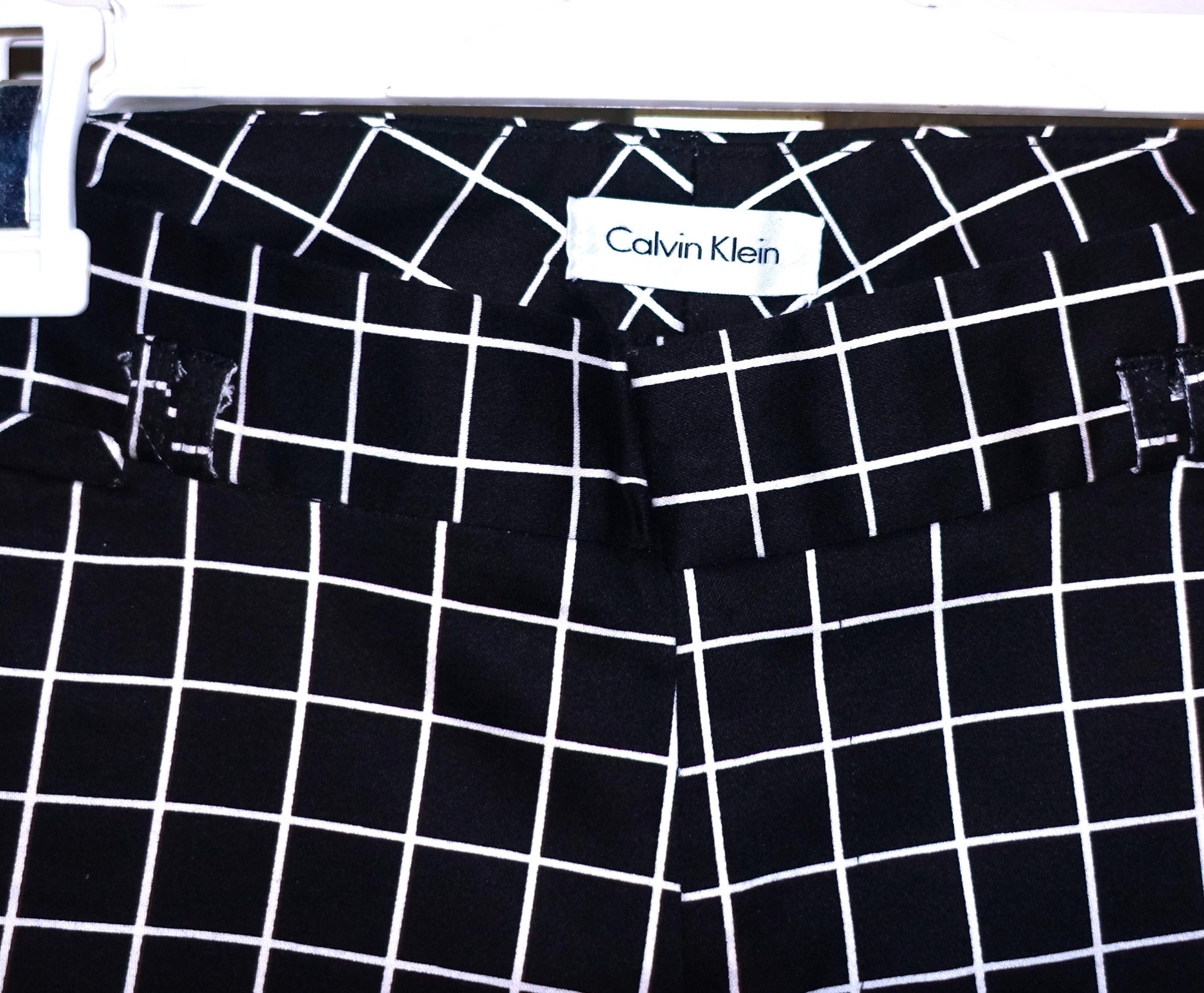 Calvin Klein Calvin Klein Black White Checkerboard Pants 4 Size 29" - 2 Thumbnail