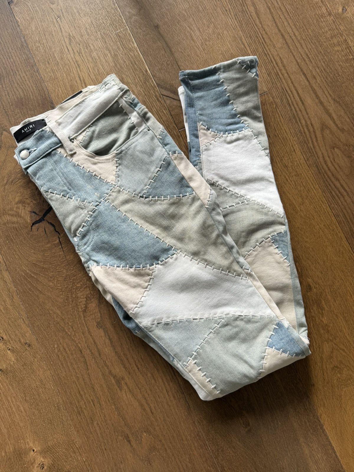 Amiri Amiri Jeans Patchwork Stitched Skinny Denim Size US 32 / EU 48 - 17 Thumbnail