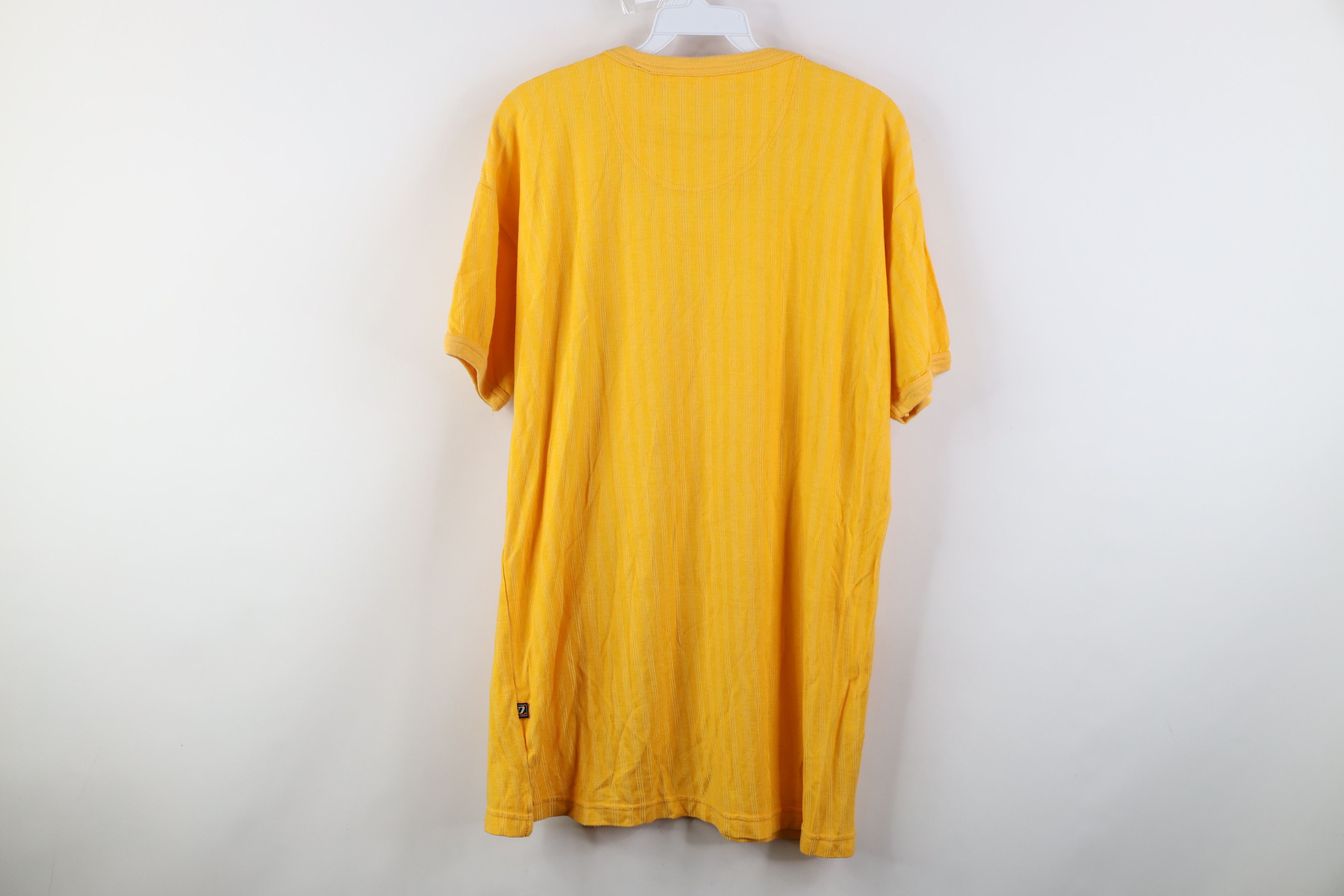 Vintage Vintage 90s Streetwear Ribbed Knit Ringer T-Shirt Yellow Size US XL / EU 56 / 4 - 11 Thumbnail