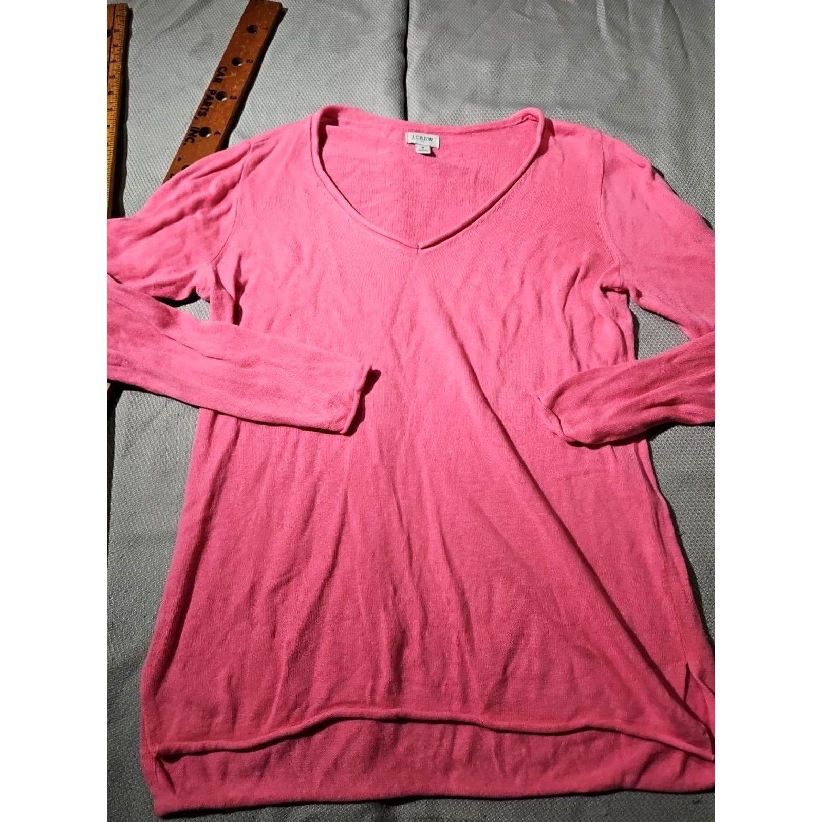 J.Crew VINTAGE J Crew Sweater Womens Pink Small Linen Blend Lightweight Roll Neck Raw Hem Size S / US 4 / IT 40 - 4 Thumbnail