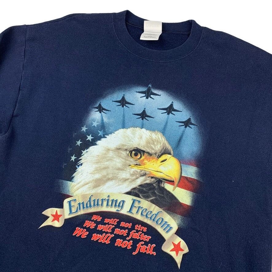 Tultex VTG Iraq Enduring Freedom Men's USA Eagle Fighter Jet Sweats Size US XL / EU 56 / 4 - 1 Thumbnail
