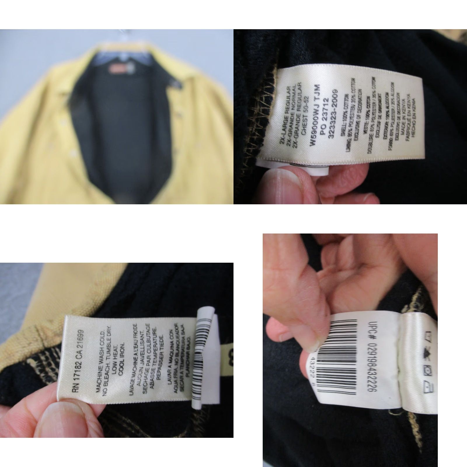 Vintage Jesse James Work Jacket Mens 2XL Canvas Button-Up Dual Pocket Lined Beige Industrial Camouflage? (No, keep to original words) Size US XXL / EU 58 / 5 - 9 Thumbnail