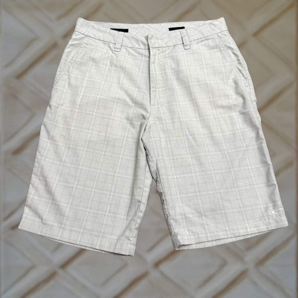 O'Neill O'neill Hybrid Chino Shorts Mens 31 Gray White Plaid Delta Relaxed Fit Preppy Size US 31 - 1 Thumbnail