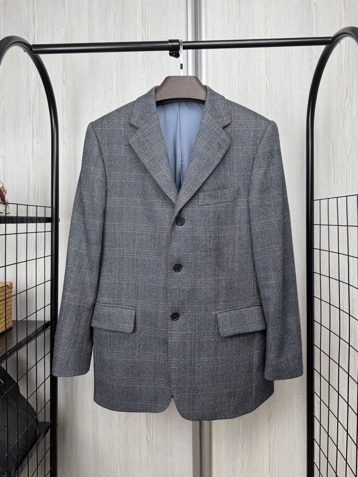 Magee Magee Ireland Tweed wool 3 button grey blazer sport coat Size 38S - 1 Thumbnail
