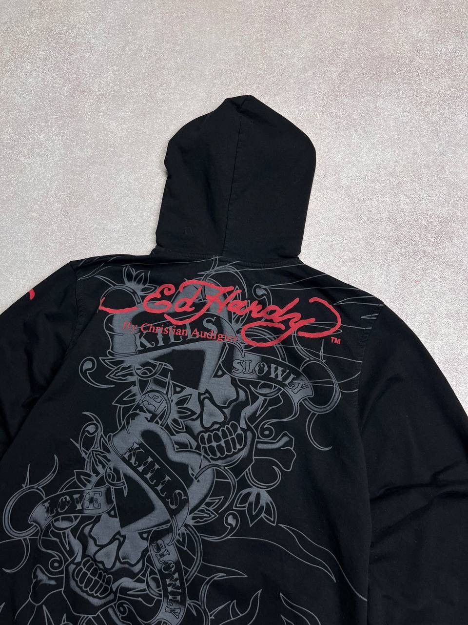 Ed Hardy VINTAGE ED HARDY CHRISTIAN AUDIGIER BOXY ZIP HOODIE L Size L / US 10 / IT 46 - 6 Thumbnail