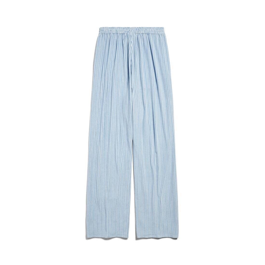 Balenciaga o1tr1nto0426 Large Pyjama Pants in Light Blue/White Size US 32 / EU 48 - 2 Thumbnail