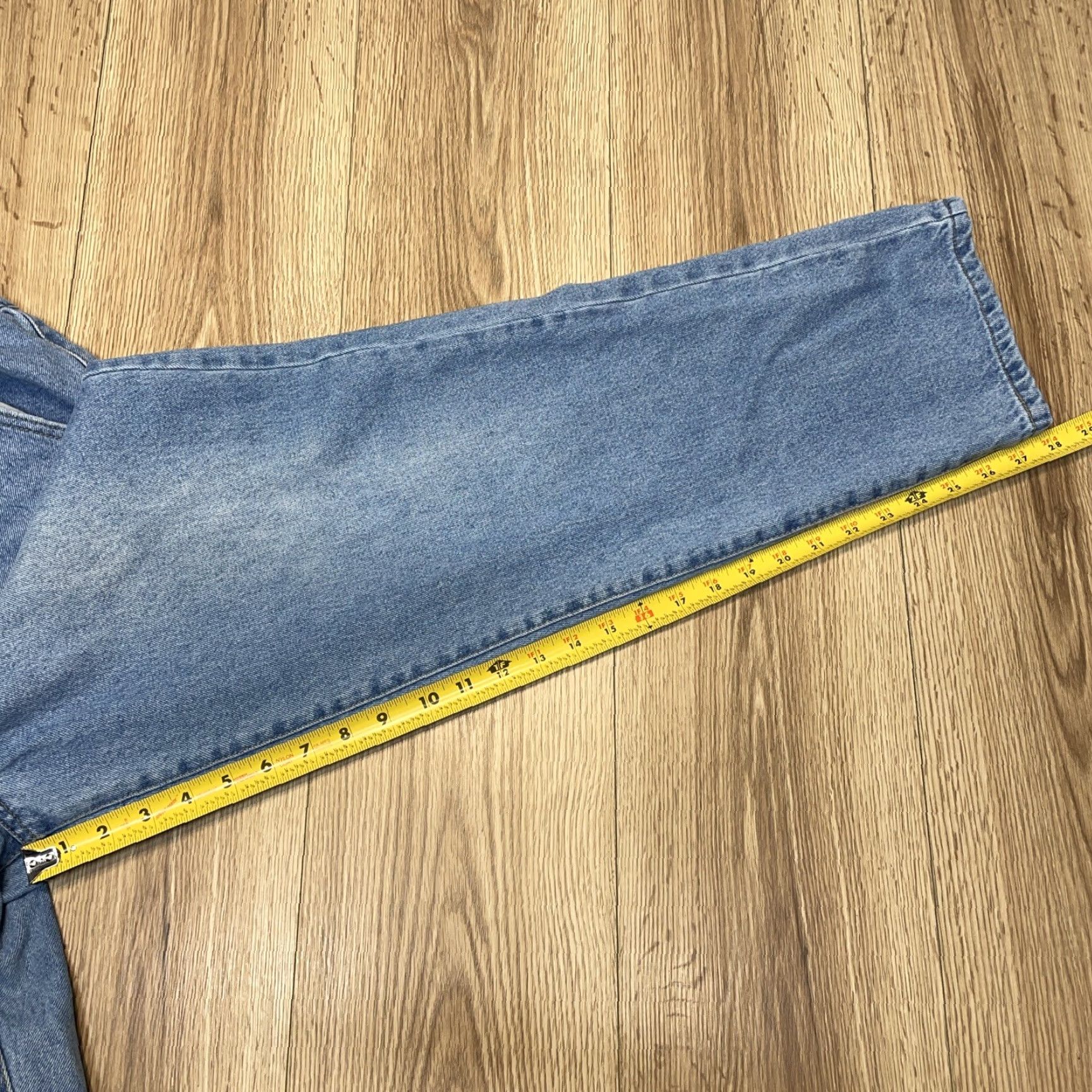 Forever 21 VINTAGE Forever 21 Blue Paperbag Waist High Rise Cotton Jeans Womens Large Elastic Waist Size 36" / US 14 / IT 50 - 7 Thumbnail