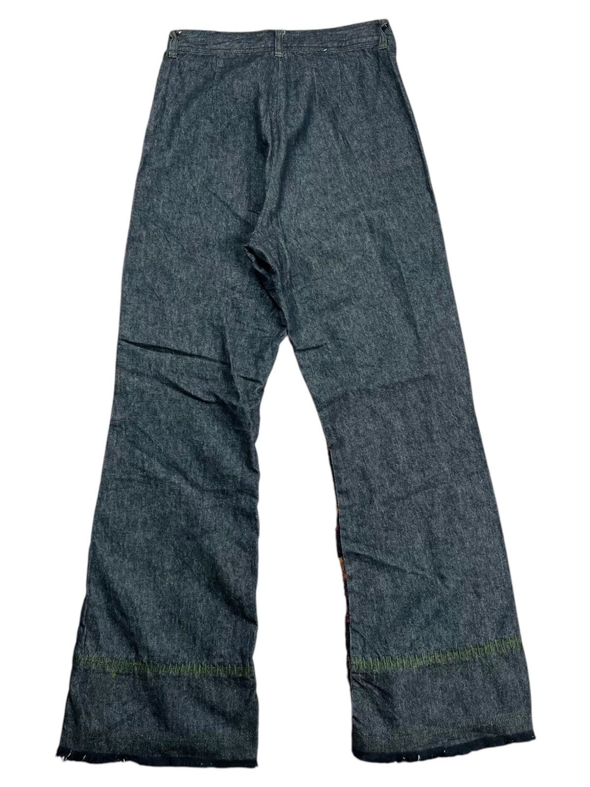 Angel Blue × If Six Was Nine × Le Grande Bleu (L.G.B.) 2000s Bettys Blue - Hybrid Wool & Denim Flower Pants Size US 29 - 2 Thumbnail