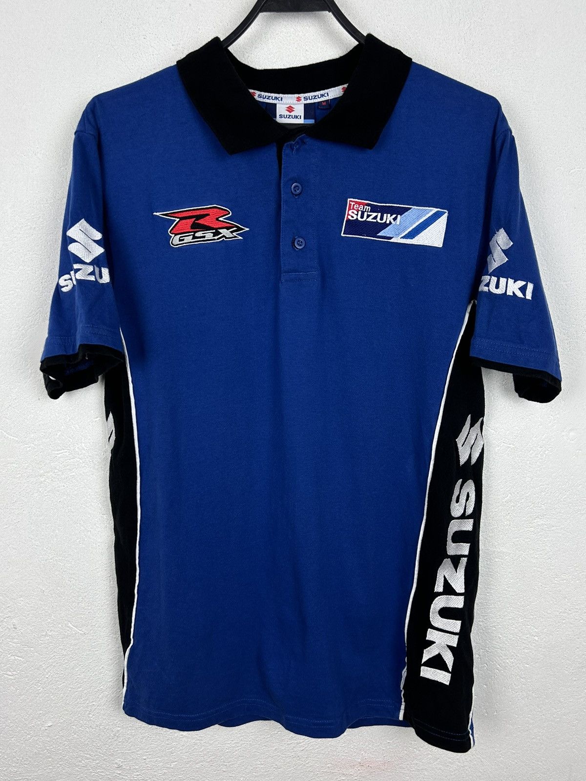 Vintage 00s Vintage Team Suzuki R GSX Clinton Racing Polo Shirt Size US M / EU 48-50 / 2 - 1 Thumbnail