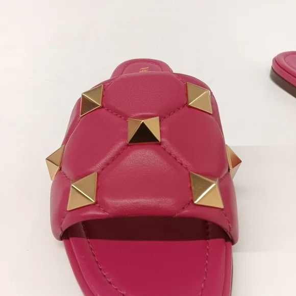 Valentino Valentino Roman Stud Quilted Leather Slides - EU37.5/US7.5 Size US 7.5 / IT 37.5 - 7 Thumbnail