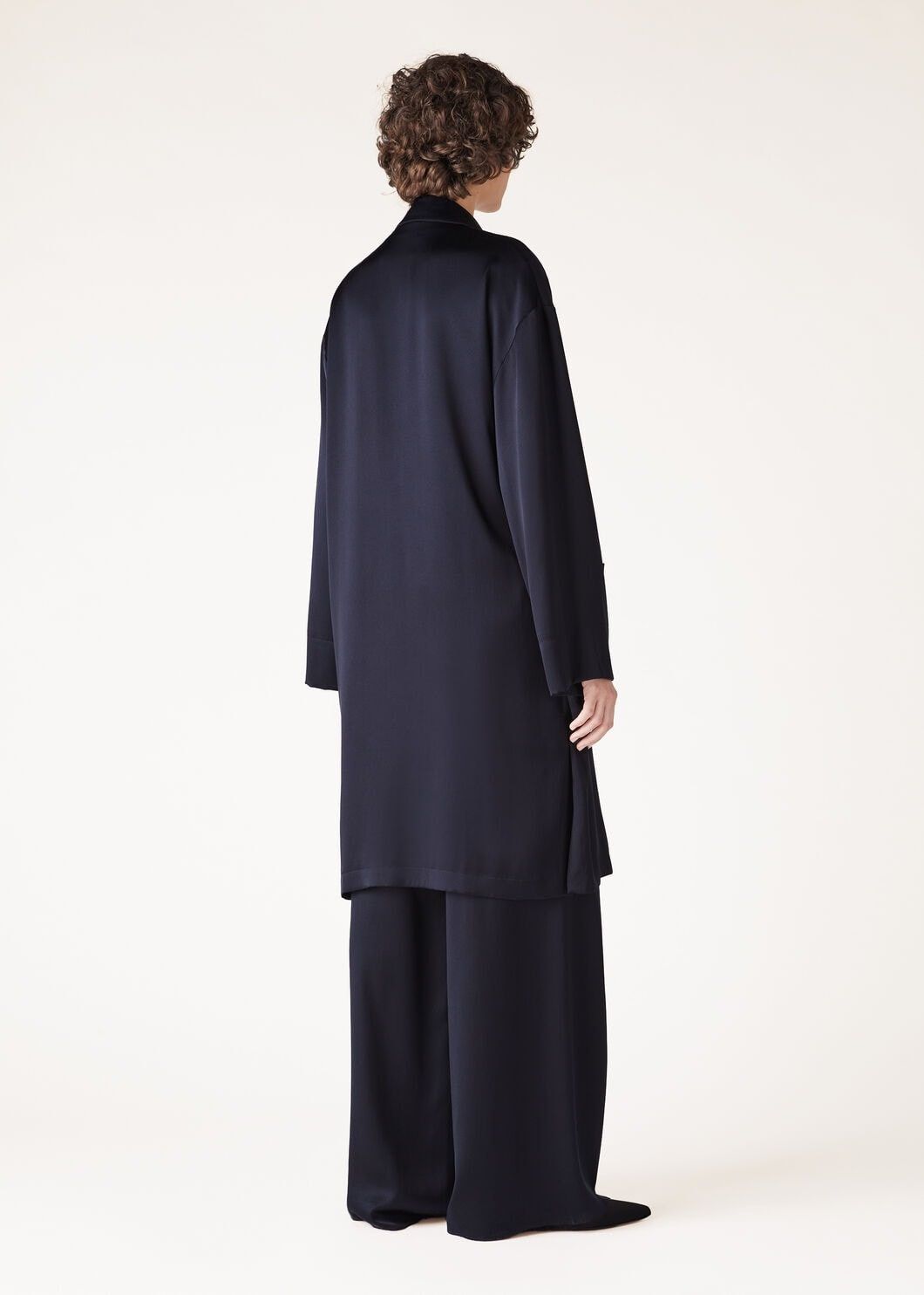 Loro Piana o1w1db10825 FAO3383 Tiziana Coat in Navy Blue Size S / US 4 / IT 40 - 5 Thumbnail