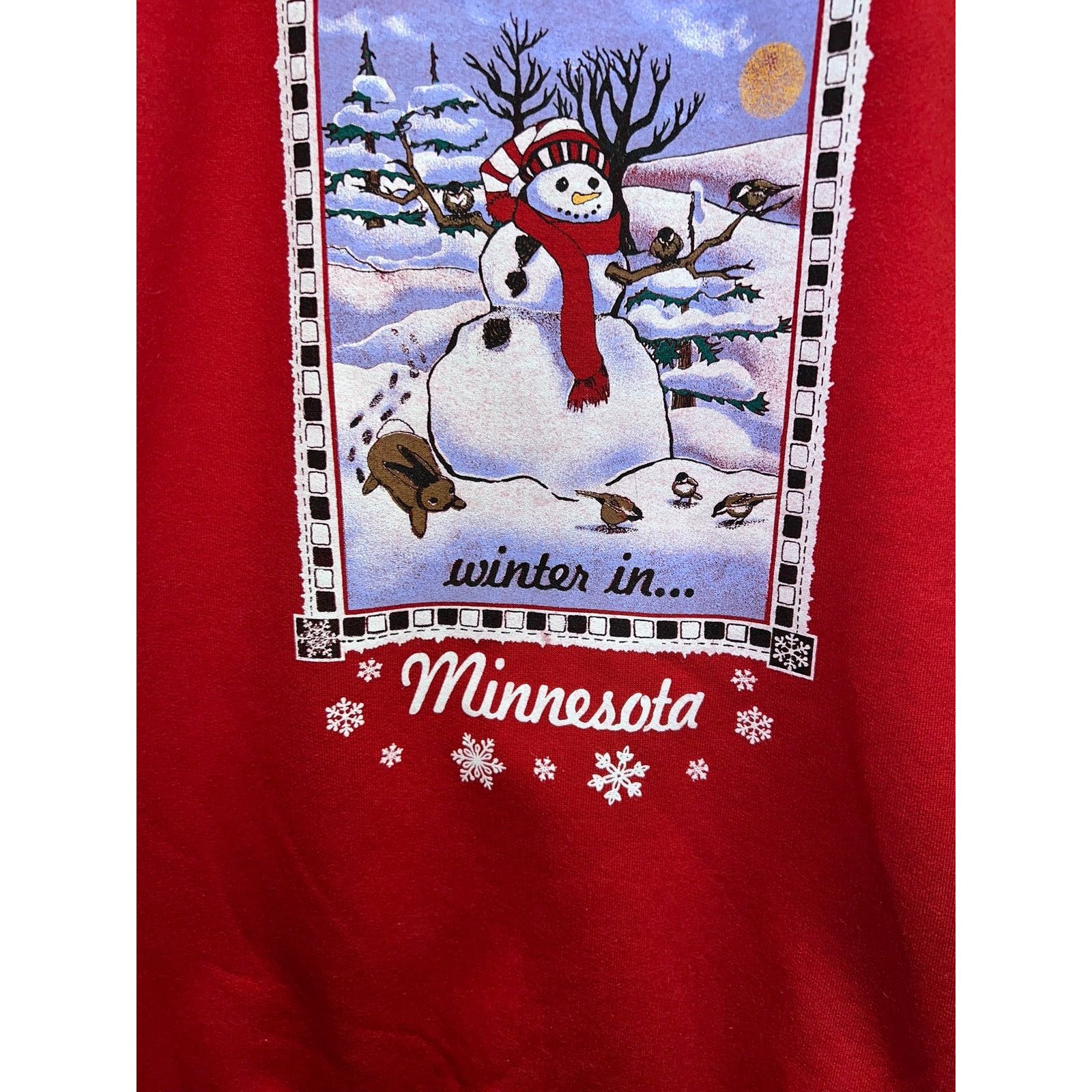 Jerzees Vintage Winter Sweatshirt In Minnesota Snow Crewneck VTG 90s Size US L / EU 52-54 / 3 - 4 Thumbnail