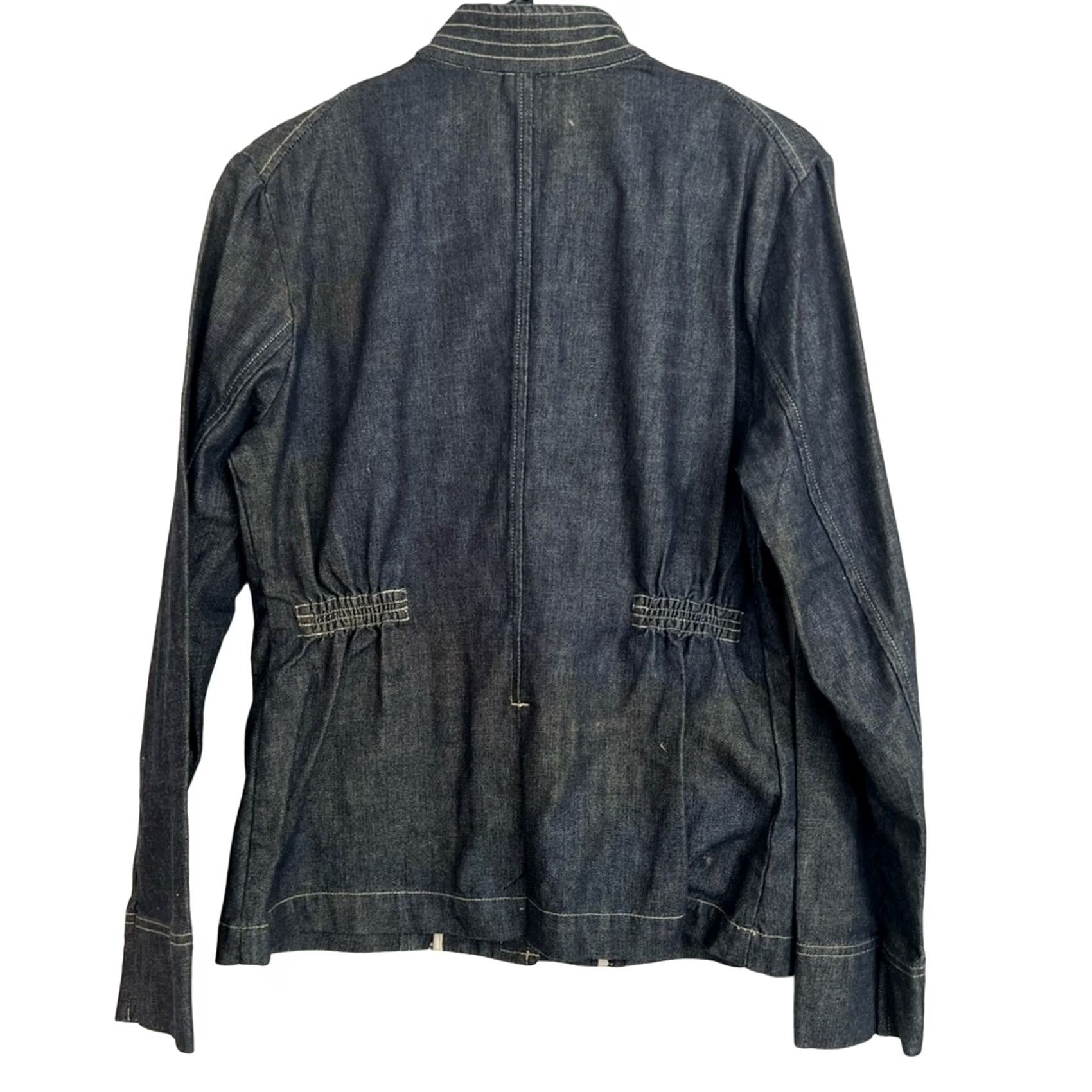 Gap Gap Jacket Women's 6 Blue Denim Button Up Pockets Cinch Waist Back Pleat Size M / US 6-8 / IT 42-44 - 2 Thumbnail