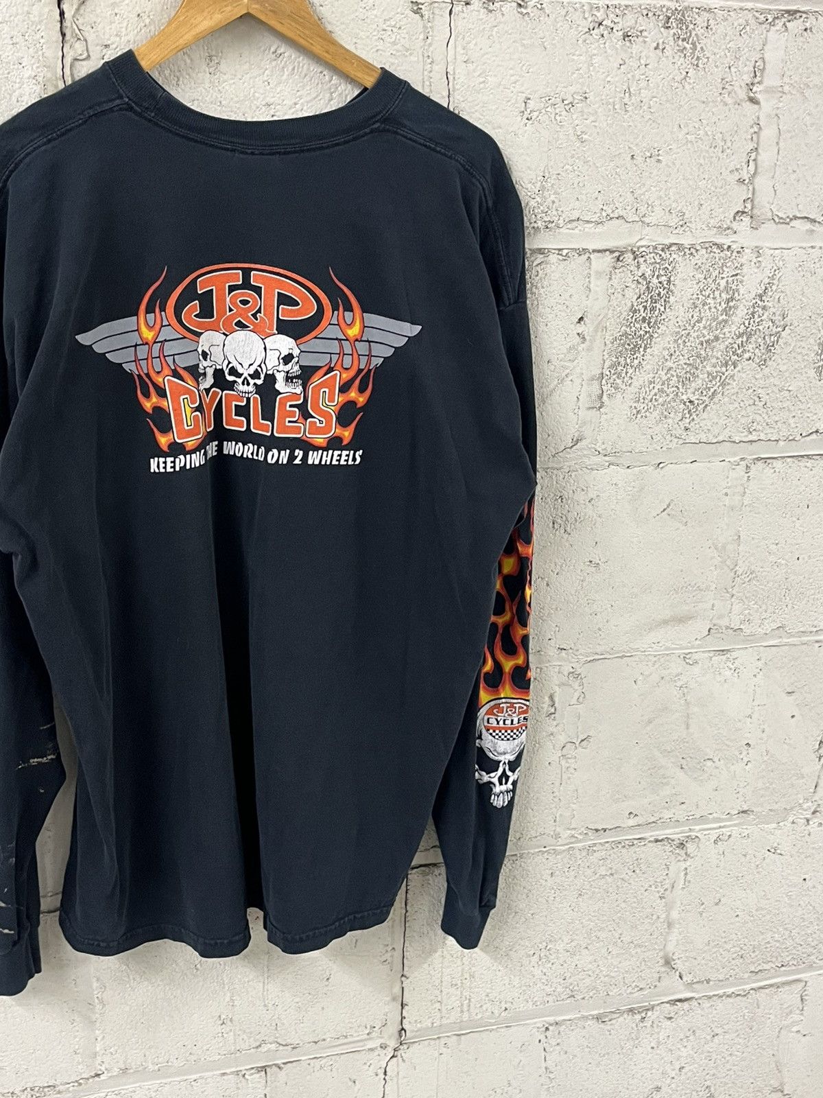 Harley Davidson Vintage flame longsleeve harley style rare grunge skater Size US XXL / EU 58 / 5 - 8 Thumbnail