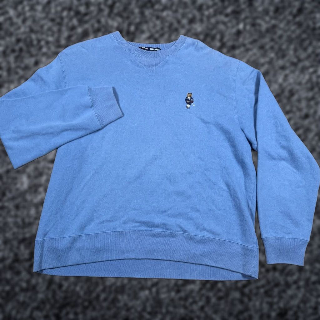 Polo Ralph Lauren VINTAGE Polo Ralph Lauren Sport Golf Bear Sweatshirt Mens Large Crew Neck Blue L Sports Golf Bear Crew Neck Pullover Mens Pullover Sweatshirt Size US L / EU 52-54 / 3 - 1 Thumbnail