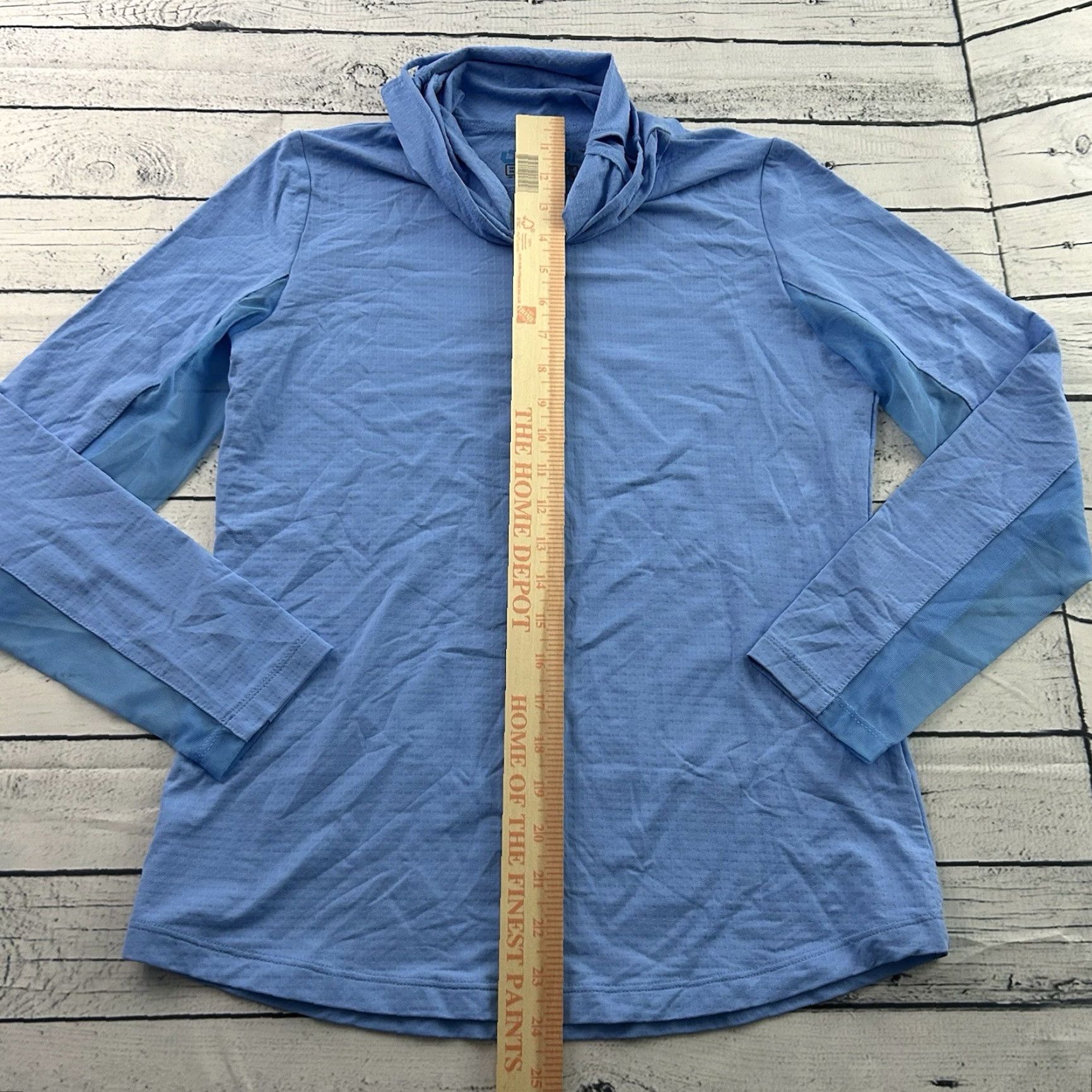 Vintage IBKUL Nylon Breathable Long Sleeve Mock Neck Golf Top Women's Small Blue Size S / US 4 / IT 40 - 3 Thumbnail
