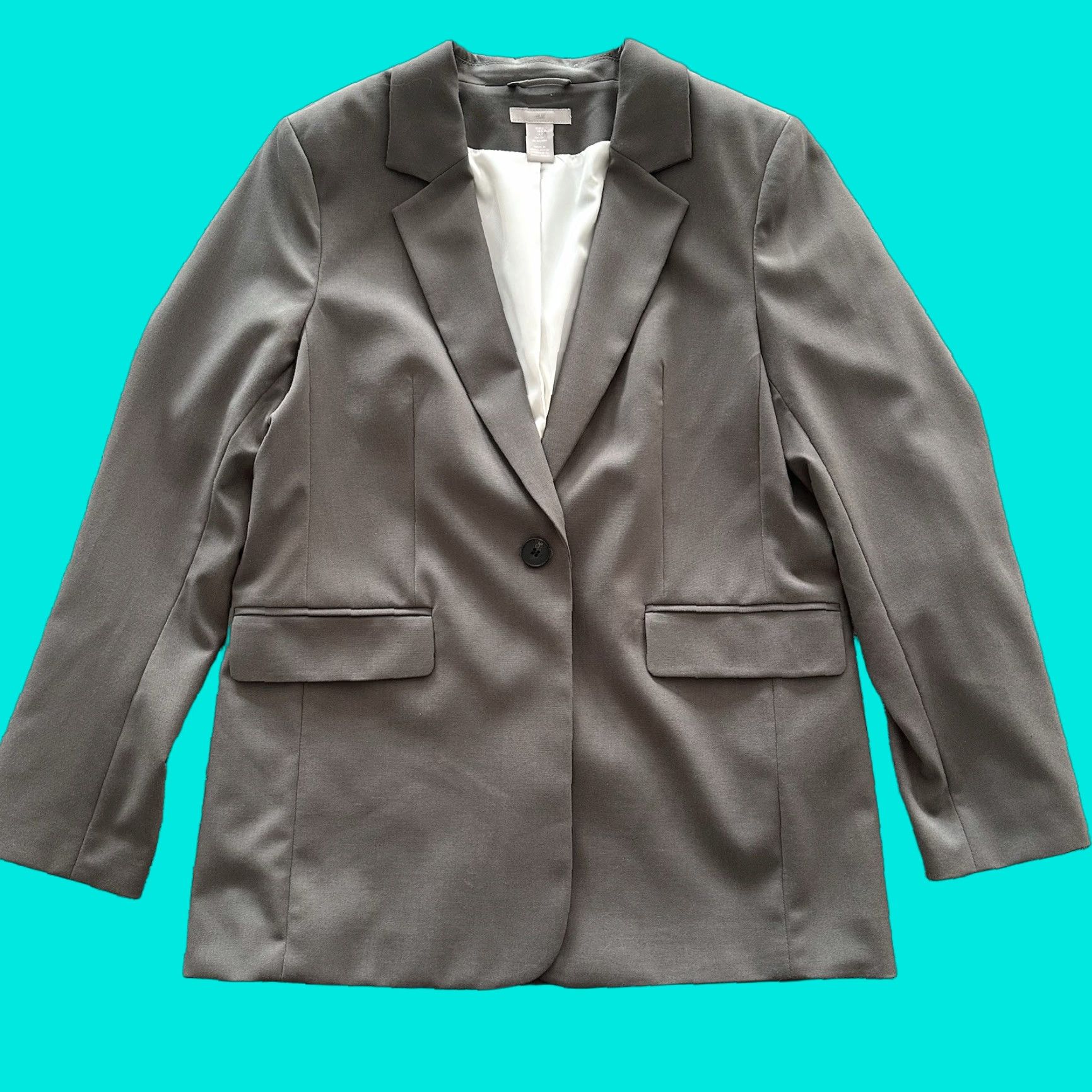 H&M H&M Blazer Women’s S Gray One Button Stretch Business Jacket Shirt? Size S / US 4 / IT 40 - 1 Thumbnail
