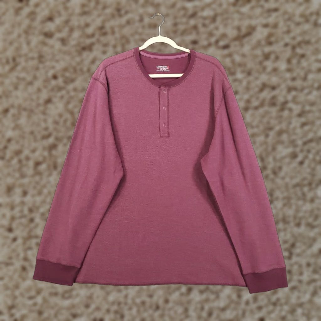 UNTUCKit UNTUCKit Mens Shirt Purple Long Sleeve Henley 3XL Stretch Snap Up Neck T-Shirt Casual Size US XXL / EU 58 / 5 - 1 Thumbnail