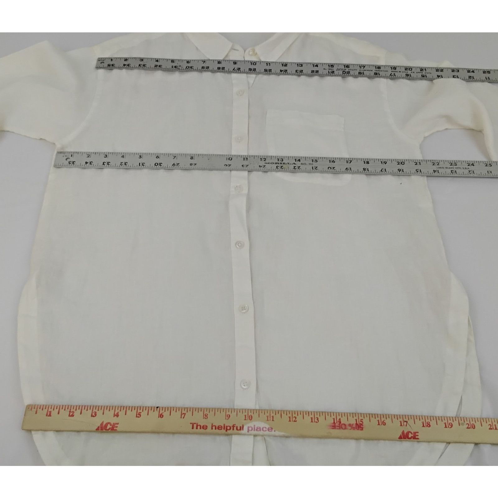 Athleta Athleta Linen Long and Lean Shirt Women's M White NWT Stain Size M / US 6-8 / IT 42-44 - 12 Thumbnail