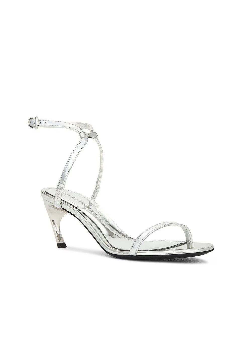 Alexander McQueen o1w1db10925 Armadillo Metal Bar Sandal in Silver Size US 10 / IT 40 - 3 Thumbnail